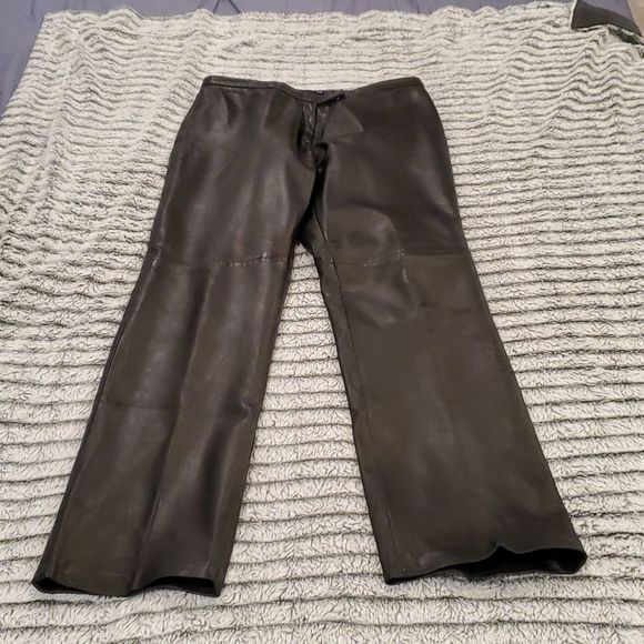 Black Territories leather pants size 12 - Picture 1 of 8